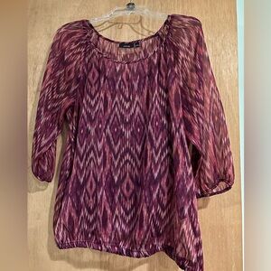 Apt 9 Woman’s blouse purple, peach color with some gold specks size Large